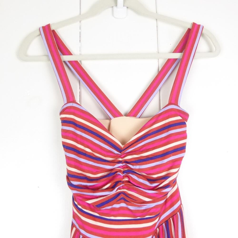 Anthropologie Maeve Dress Womens SZ M Sleeveless Striped Boho Ruffled Coastal - Picture 2 of 15